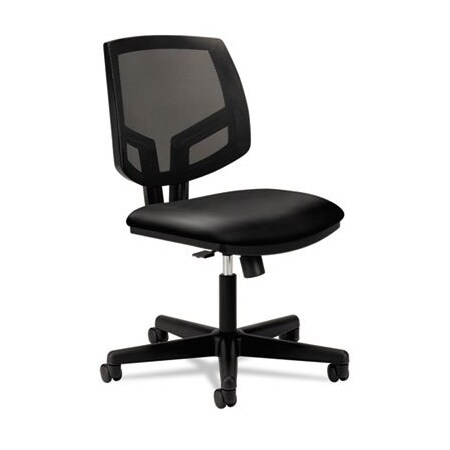 Hon VOLT SERIES MESH BACK LEATHER TASK CHAIR w SYNCHRO-TILT, UP TO 250 LBS., BLACK SEAT/BACK, /BASE 5713SB11T